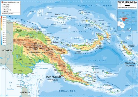 Papua New Guinea Map (Physical) - Worldometer