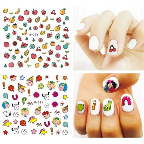 2pcs/lot Children Favor Nail Stickers Cartoon Pattern DIY Water ...