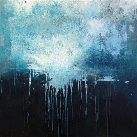 Large Blue Abstract Art Sky Landscape Oil Painting,Black Abstract Oil ...