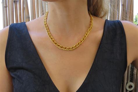 Gold Chain Necklace, Statement Necklace, Chunky Chain, Gold Link ...