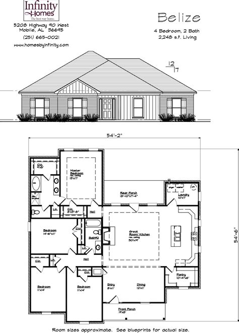 4 Bedroom House Plans | Infinity Homes |Custom Built Homes in Mobile ...