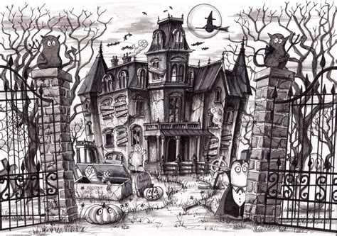 Haunted House Drawing Ideas