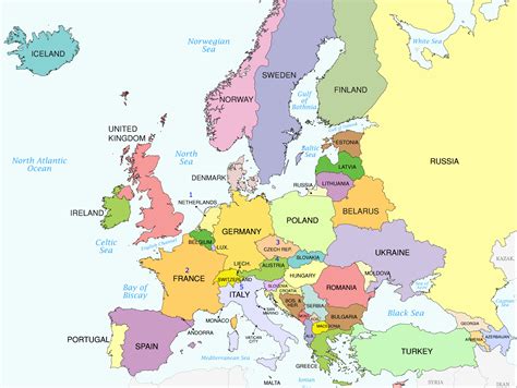 Countries In Europe Map - Monah Thomasa