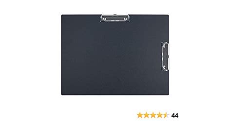 a black clipboard with four stars on the bottom and an image of a pen ...