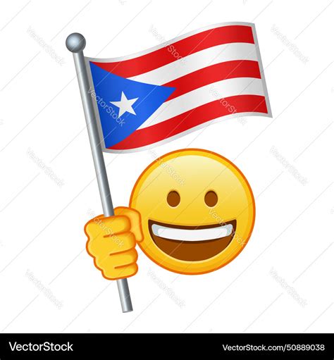 Emoji with puerto rico flag large size of yellow Vector Image