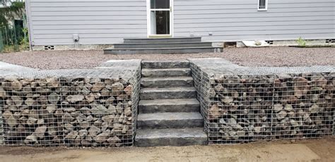 Gabion Retaining Wall — Crosby | Brookside Landscape Design