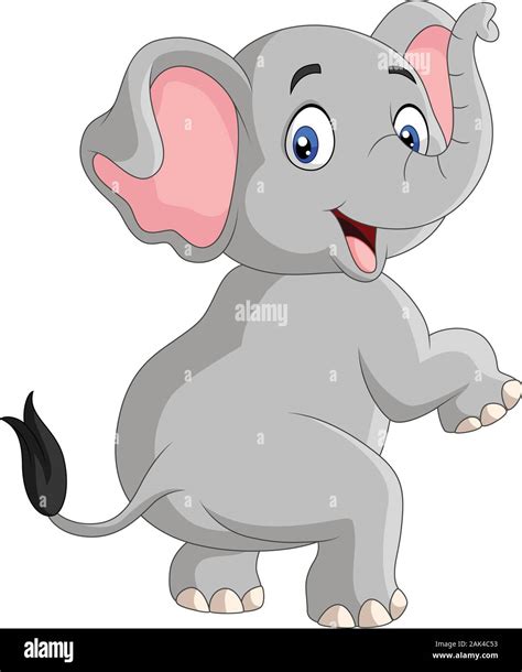 Cartoon funny elephant isolated on white background Stock Vector Image ...