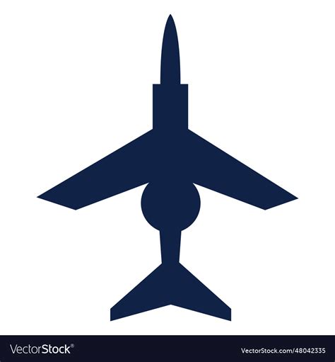 Combat airplane top view silhouette Royalty Free Vector