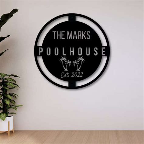 Personalized Metal Pool Sign Swimming Pool Sign Poolhouse Metal Sign ...