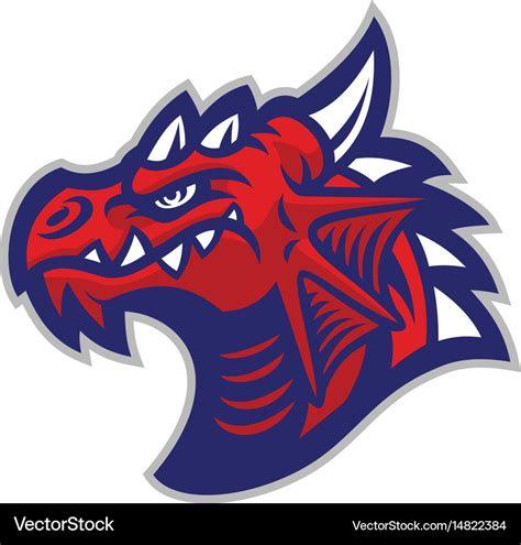 Red dragon head Royalty Free Vector Image - VectorStock