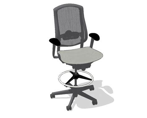 Office chair detail elevation 3d model layout sketch-up file - Cadbull