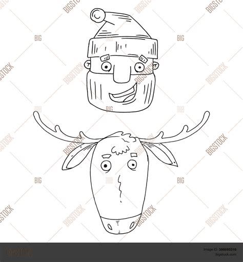 Deer Santa Claus. Vector & Photo (Free Trial) | Bigstock