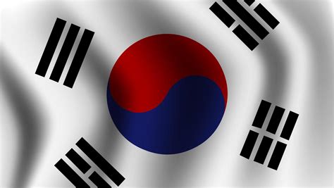 Realistic waving south korean flag 1314290 Vector Art at Vecteezy