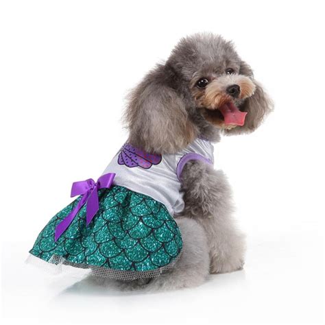 Pet Fairy Mermaid Princess Costume Dog Sundress Puppy Outfits Cat Vest ...