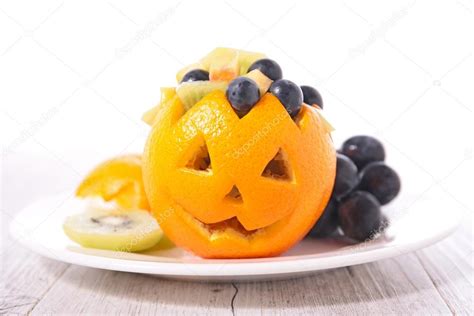 Fruit salad for halloween — Stock Photo © studioM #81395850