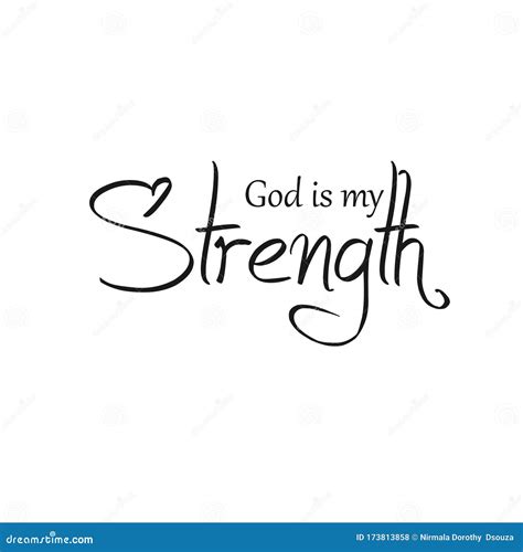 Christian Quote, God is My Strength Stock Illustration - Illustration ...