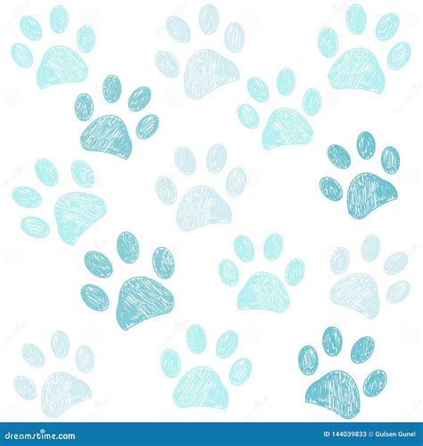 Blue Paw Print Background