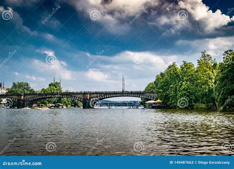 Legion Bridge Over Vltava River in Prague Stock Image - Image of ...