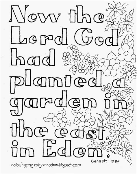 Coloring Pages for Kids by Mr. Adron: Garden Of Eden Bible Verse Free ...