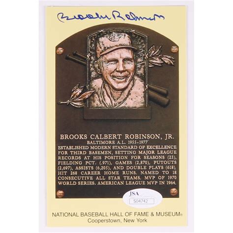 Brooks Robinson Signed 1997-14 Hall of Fame Gold Plaque Postcards ...