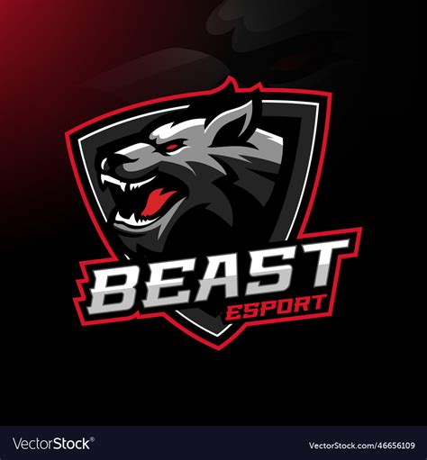 Wolf mascot gaming logo design Royalty Free Vector Image