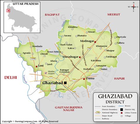 Ghaziabad District Map HD, Ghaziabad District Map HD