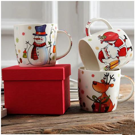 Top Grade Ceramic Christmas Mugs 400ml Santa Claus Christmas Snowman ...