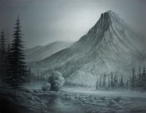 Mountain Scenery Sketch at PaintingValley.com | Explore collection of ...