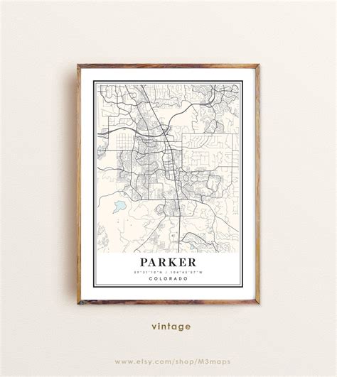 Parker Colorado Map, Parker CO Map, Parker City Map, Parker Print ...