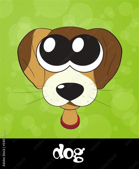 Cartoon cute puppy (dog) with big eyes, vector Stock Vector | Adobe Stock