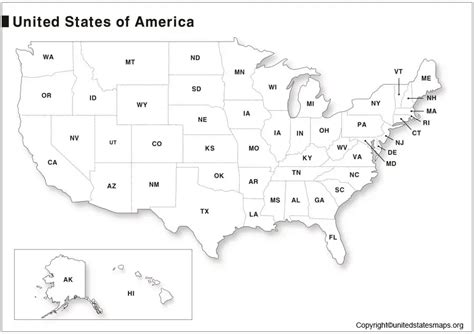 US Map with Abbreviations | Map of US State Abbreviations