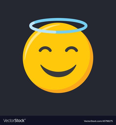 Emoji icon happy and smiling hace angel emoticon Vector Image