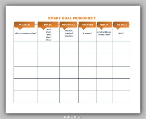 Smart Goals Template Excel