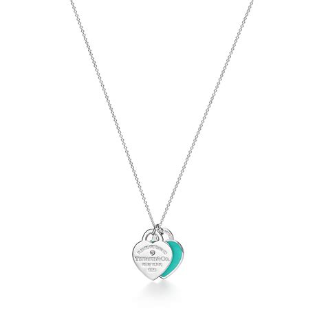 Return to Tiffany™ Blue Double Heart Tag Pendant in Silver with a ...