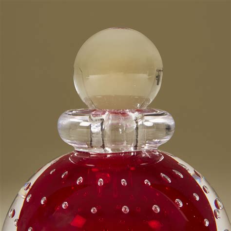 Contemporary red Murano bullicante ball perfume bottle | Valerie Wade