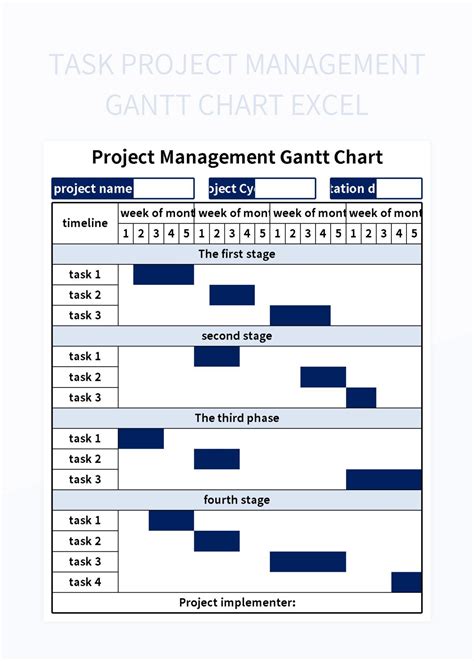 Task Project Management Gantt Chart Excel Excel Template And Google ...