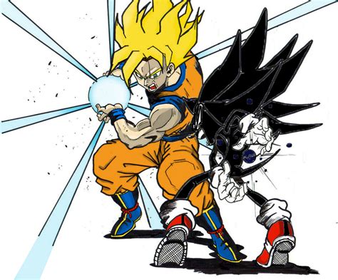 Dark Super Sonic vs Goku SSJ pintura by BraianEK on DeviantArt