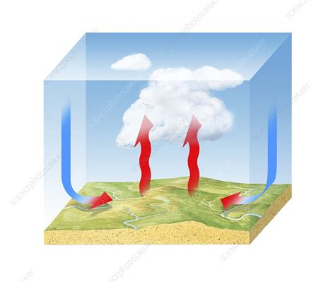 Convection cloud formation, diagram - Stock Image C014/4785 - Science ...