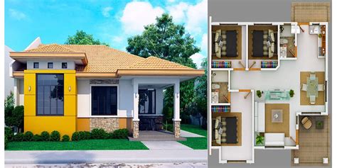 Modern Bungalow House With 3D Floor Plans And Firewall | Engineering ...