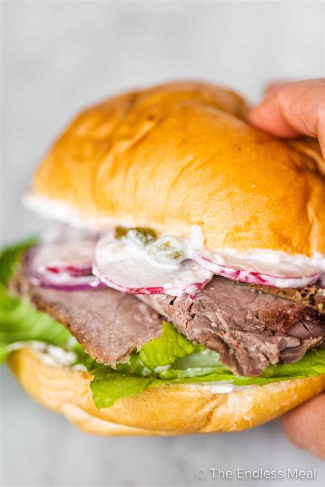 Roast Beef Sandwich with Spicy Mayo Radishes - The Endless Meal®