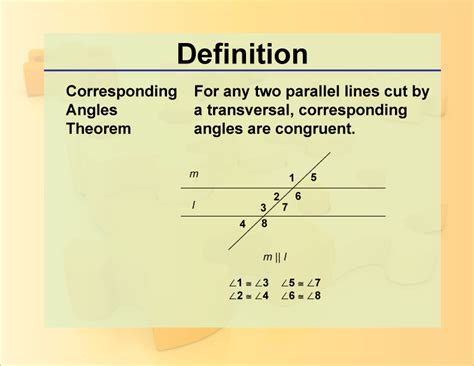 Definition--Theorems and Postulates--Corresponding Angles Theorem ...