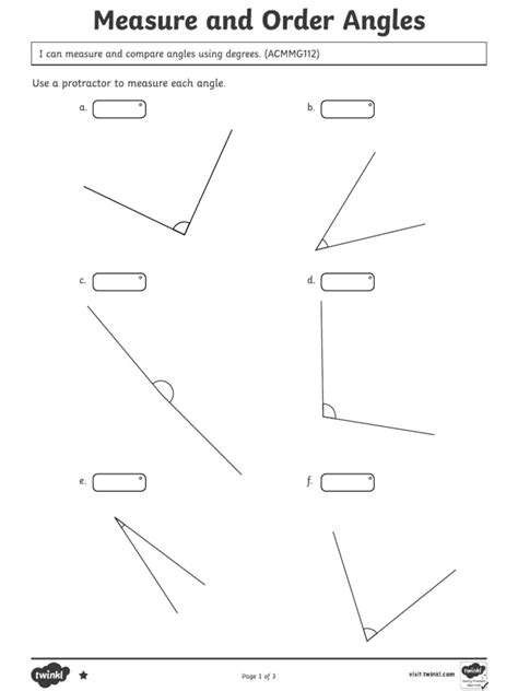 Angles Worksheet | PDF