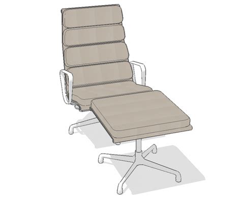 Lounge chair detail elevation 3d model layout sketch-up file - Cadbull