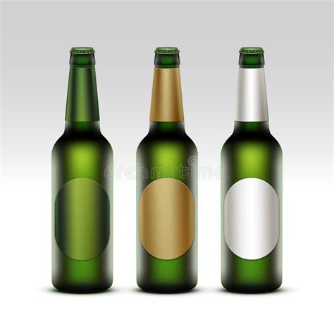 Set of Bottles Light Beer with Labels Isolated Stock Vector ...