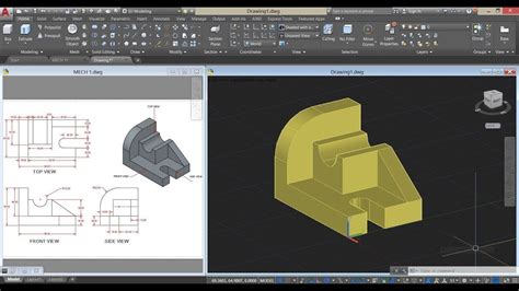 Mechanical 3D exercise for beginners in AutoCAD Autocad