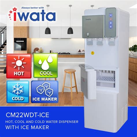 Iwata CM22WDT-ICE Hot and cold water dispenser with Ice maker | Lazada PH