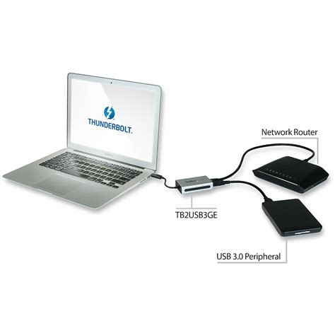 Startech .com Thunderbolt to Gigabit Ethernet plus USB 3.0Thunderbolt ...