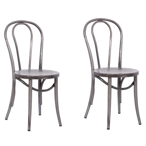 Ellie Natural Metal Bistro Chairs Set of 2 - Walmart.com