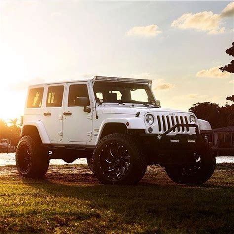 White Lifted Jeep Wrangler