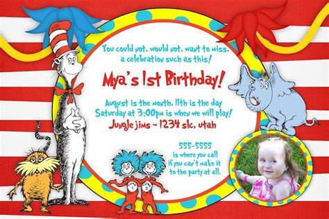 Free Printable Dr Seuss Birthday Invitations - Drevio : Free And ...